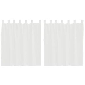 vidaXL Perdele Voile cu buzunare pentru bare 2 buc Alb