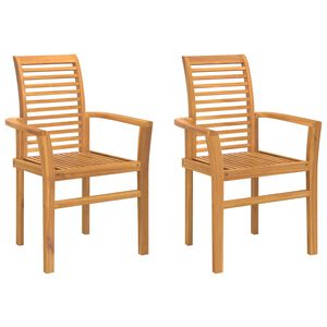 vidaXL Scaun de sufragerie 2 buc. Lemn solid de tec Maro