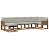 vidaXL Set de canapele de exterior 7 buc. Natural și gri deschis