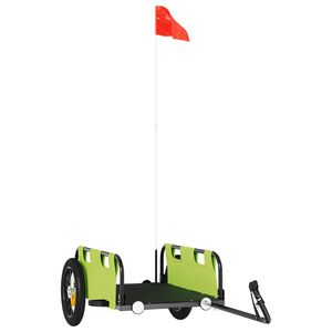 vidaXL Remorcă de bicicletă, verde, textil oxford și fier