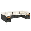 vidaXL Set canapele de grădină cu perne, 10 piese, negru, poliratan