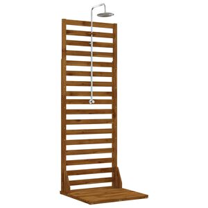 vidaXL Duș exterior 205,5 cm Lemn masiv de acacia și oțel inoxidabil