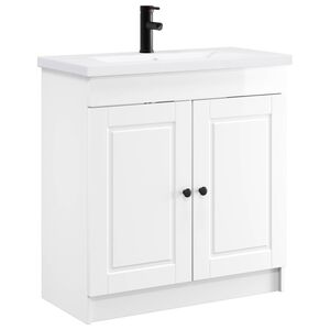 vidaXL Set de mobilier pentru baie Alb foarte lucios 56 x 37,5 x 81 cm