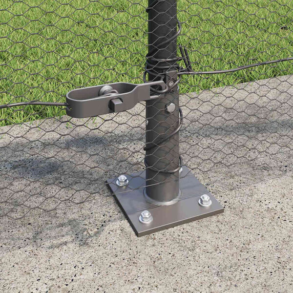 vidaXL &Icirc;ngrădire cu st&acirc;lpi Gri 1 x 100 m otel acoperit cu PVC