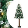 vidaXL Brad de Crăciun subțire Verde 180 cm PVC și lemn de PIN masiv