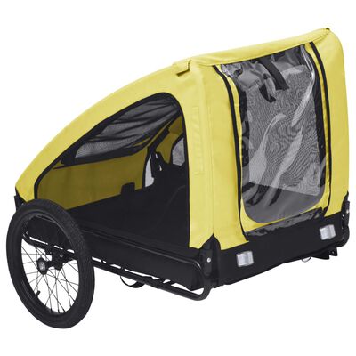 vidaXL Remorcă de bicicletă pentru animale de companie, galben & negru