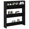 vidaXL Dulap pentru pantofi Stejar Negru 80 x 18 x 90 cm Lemn compozit