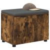vidaXL Bancă pentru hol cu pernă cu ușă Stejar fumuriu 60 x 38 x 46 cm