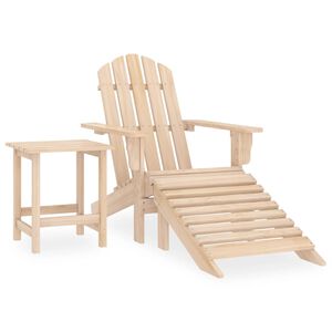 vidaXL Scaun de grădină Adirondack cu otoman și masă, lemn de brad