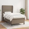 vidaXL Pat box spring cu saltea, gri taupe, 90x190 cm, textil