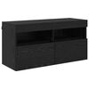 vidaXL Dulap TV de perete 80 x 30 x 40 cm Stejar Negru Lemn prelucrat