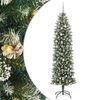 vidaXL Copac Artificial Slăb de Crăciun cu 300 LED Verde și alb 240 cm
