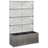 vidaXL Strat &icirc;nălțat spalier cu 3 ghivece gri 83x30x130 cm poliratan