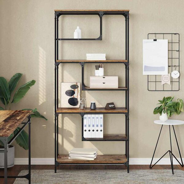 vidaXL Bibliotecă Lemn vechi 81 x 36 x 176 cm Lemn compozit