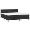 vidaXL Pat box spring cu saltea, negru, 160x200 cm, piele ecologică