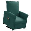 vidaXL Fotoliu de masaj cu ridicare, verde &icirc;nchis, material textil