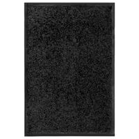 vidaXL Covoraș de ușă lavabil, negru, 40 x 60 cm