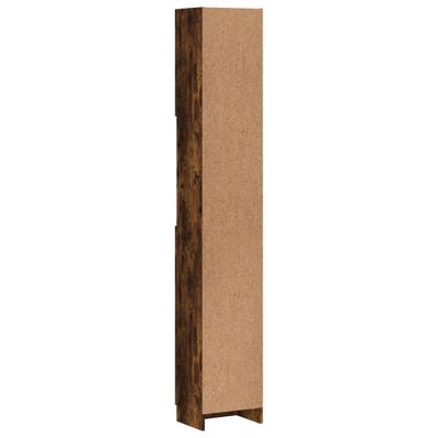 vidaXL Dulap de baie, stejar fumuriu, 32x25,5x190 cm, lemn prelucrat
