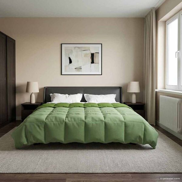 vidaXL Duvet complet pe tot parcursul anului Patos Verde 200 x 220 cm