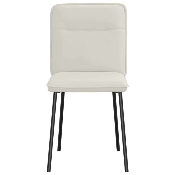 vidaXL Scaune de bucătărie, 2 buc., crem, catifea