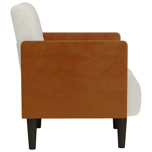 vidaXL Canapea Scaun cu cotiere, crem, 55 cm, catifea