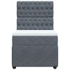 vidaXL Pat box spring cu saltea, gri închis, 80x200 cm, catifea