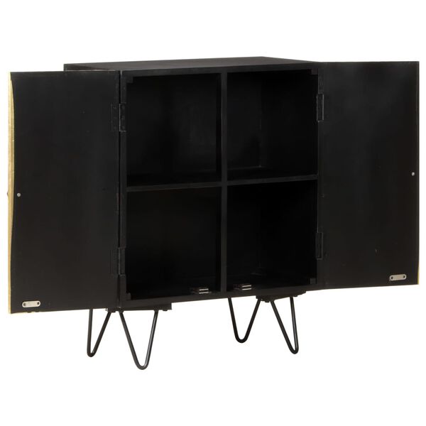 vidaXL Servantă cu față de alamă, 60x30x74 cm, lemn masiv mango