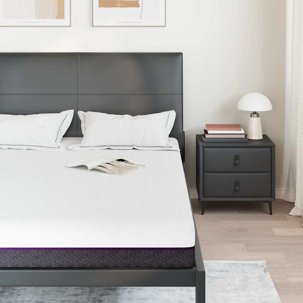 vidaXL Saltea Alb și gri 140 x 190 cm Material Jacquard