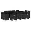 vidaXL Set mobilier de grădină cu perne, 13 piese, negru, poliratan