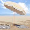 vidaXL Parasol de Plajă Galben și alb 205 x 205 x 210 cm