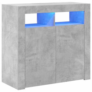 vidaXL Servantă cu lumini LED, gri beton, 80x35x75 cm