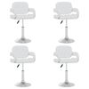 vidaXL Scaune de masă pivotante, 4 buc., alb, piele ecologică