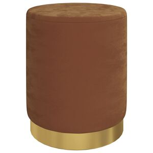 vidaXL Taburet depozitare rotund, maro, catifea 31 x 37 cm