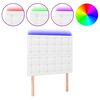 vidaXL Tăblie de pat cu LED, alb, 90x5x118/128 cm, piele ecologică