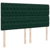 vidaXL Pat box spring cu saltea, verde &icirc;nchis, 200x200 cm, catifea