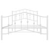 vidaXL Cadru de pat metalic cu tăblie de cap/picioare&nbsp; alb, 100x200 cm