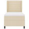 vidaXL Pat cu arcuri cu saltea cu headboard Crem 80 x 200 cm țesătură