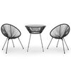 vidaXL Set de mobilier pentru grădină, 3 piese, negru
