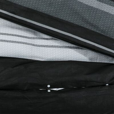 vidaXL Set cu husă de pilotă, negru și alb, 260x220 cm, bumbac