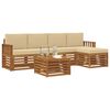 vidaXL Set de canapele de exterior cu pernă 6 pcs Natural și Bej