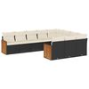 vidaXL Set canapele de grădină cu perne, 10 piese, negru, poliratan