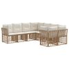 vidaXL Set de canapele de exterior 8 buc. Alb Natural și Crem
