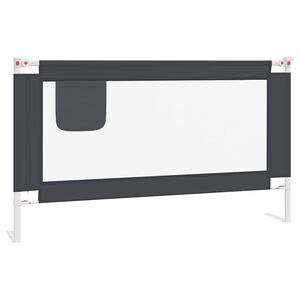 vidaXL Balustradă de protecție pat copii, gri &icirc;nchis, 140x25 cm textil