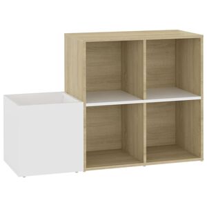 vidaXL Pantofar de hol, alb și stejar sonoma, 105x35,5x70 cm, PAL