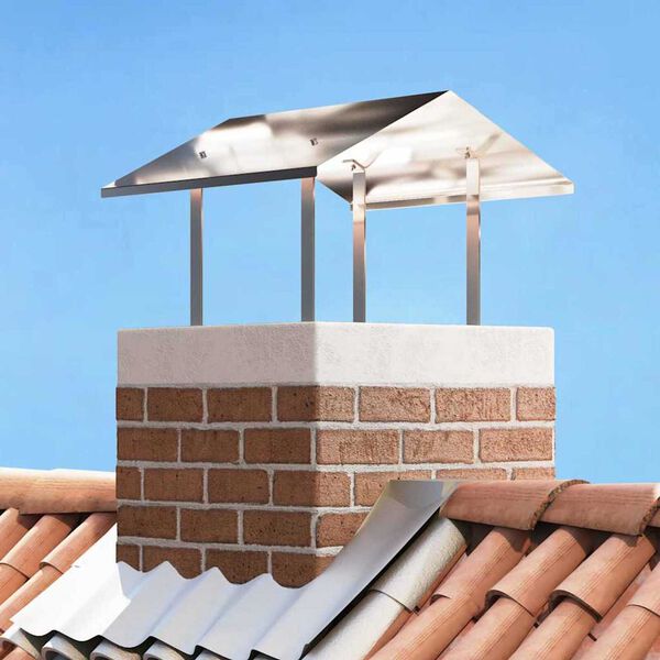 vidaXL Hood pentru coș de fum Argintiu 60 x 60 x 38 cm Oţel inoxidabil