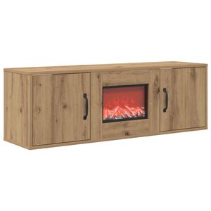 vidaXL Șemineu electric Stejar Artizanal 110 x 30 x 36,5 cm
