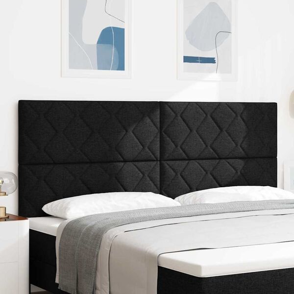 vidaXL Tăblie cap cu headboard Negru 200 cm Piele artificială