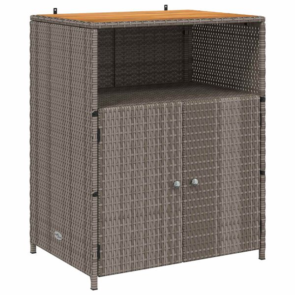 vidaXL Dulap cu raft Gri 70 x 50 x 87 cm Poliester și Rattan Roly