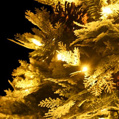vidaXL Brad de Crăciun pre-iluminat conuri de pin verde 150 cm PVC&PE