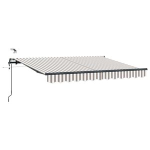 vidaXL Țesătură pentru copertină Gri deschis și alb. 600 &times; 350 cm